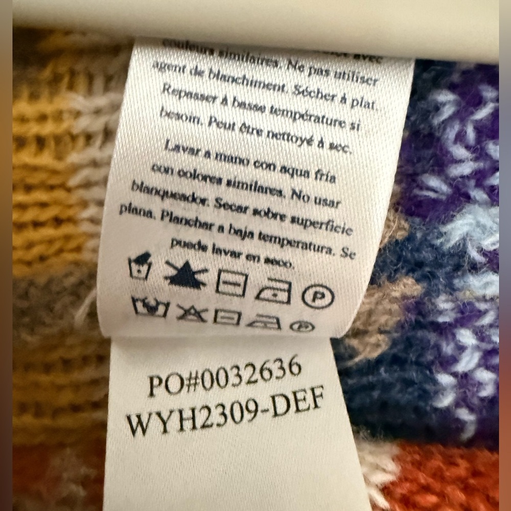 NWT Faherty Artist Goodfeather Desert Earth Fire original design sweater size M - Picture 9 of 10